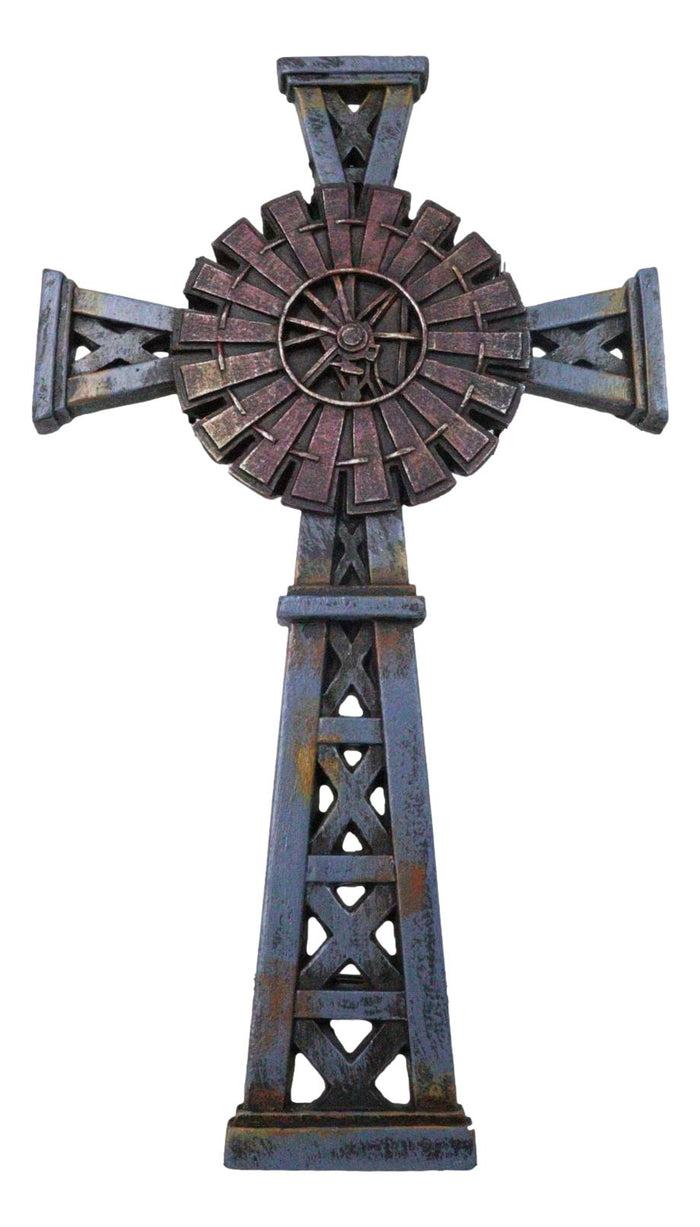Country Western Rustic Windmill Towers Decorative Wall Cross Figurine Country Western Rustic Windmill Towers Decorative Wall Cross Figurine