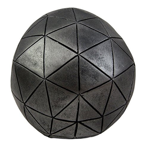 Cyborg Geometric Vector Matrix Polygon Silver Skull Decorative Figurine 6.75"L