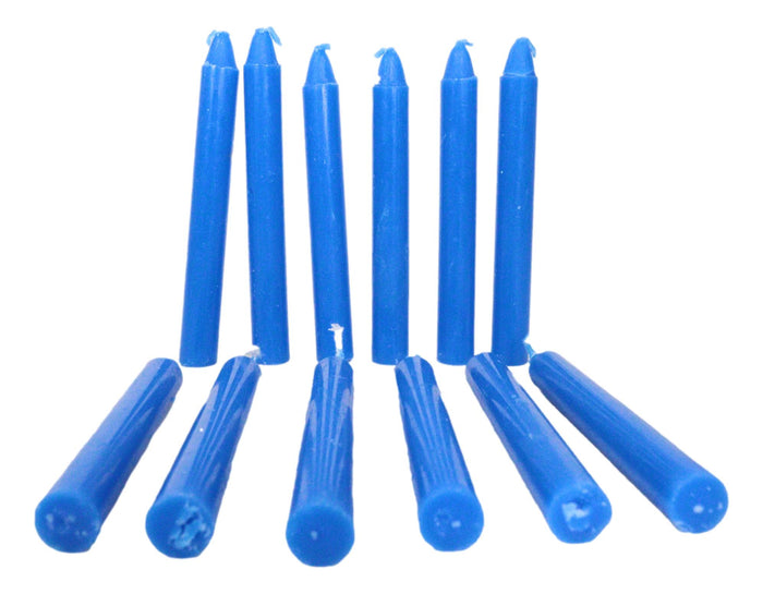 Dark Blue Wisdom Truth Pack Of 12 Wicca Occult Witch Ritual Spell Chime Candles