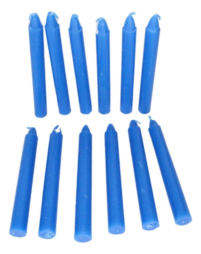 Dark Blue Wisdom Truth Pack Of 12 Wicca Occult Witch Ritual Spell Chime Candles