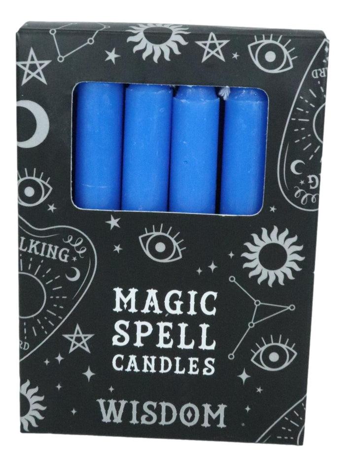 Dark Blue Wisdom Truth Pack Of 12 Wicca Occult Witch Ritual Spell Chime Candles