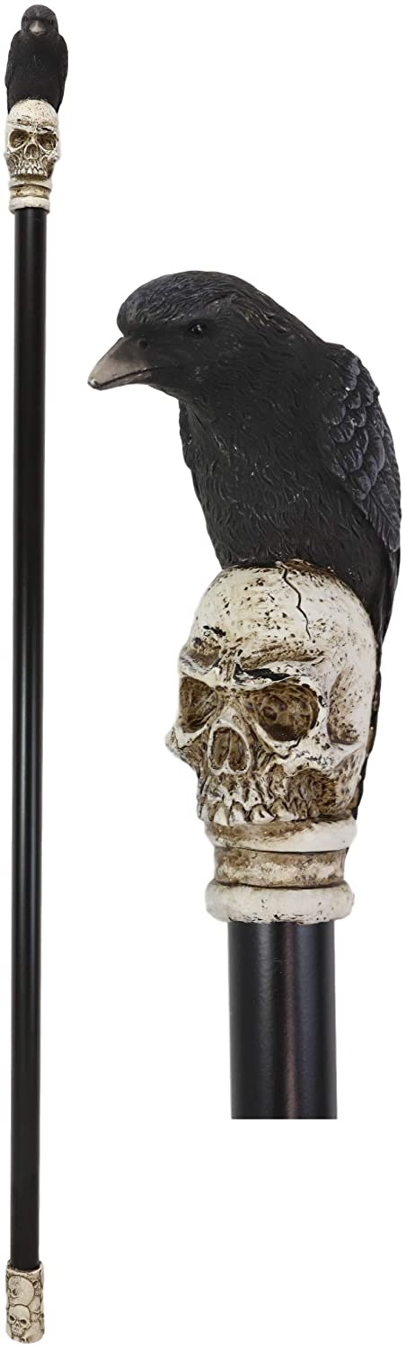 Dark Raven Crow On Skull Walking Cane Ghosts Of Silent Hill Resin Fiber Glass