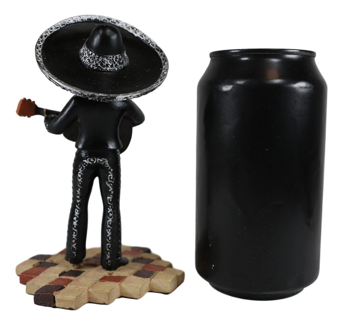 Day Of The Dead Black Mariachi Band Skeleton Folk Musician Figurines Set Of 3