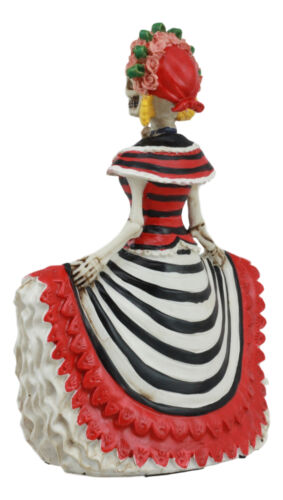 Day Of The Dead Cinco De Mayo Danza De Dama Red Senorita Lady Skeleton Statue