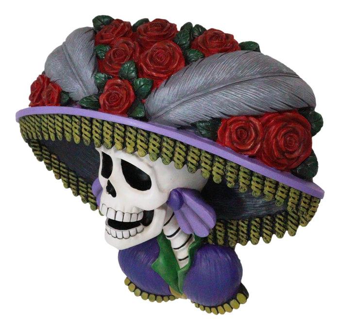 Day Of The Dead Colorful Roses Hat La Calavera Catrina Sugar Skull Wall Decor