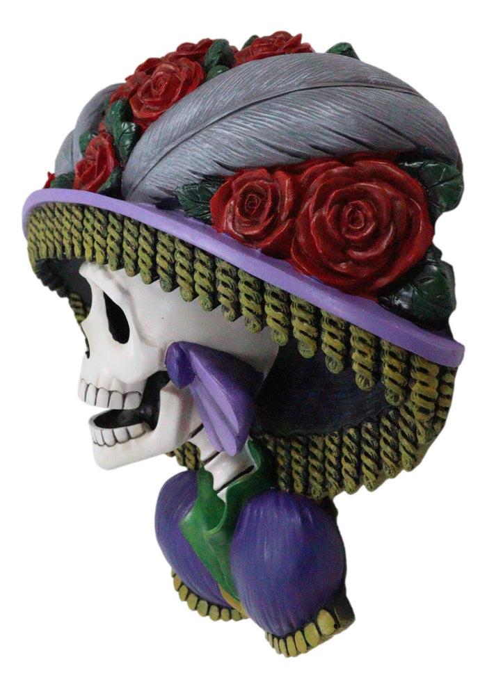 Day Of The Dead Colorful Roses Hat La Calavera Catrina Sugar Skull Wall Decor