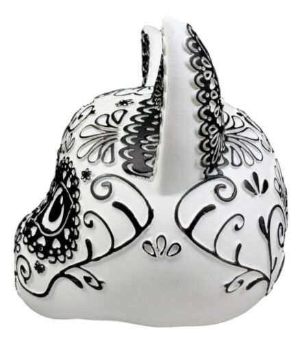 Day Of The Dead DOD Kitty Cat Sugar Skull Bust Figurine 5" L Black White