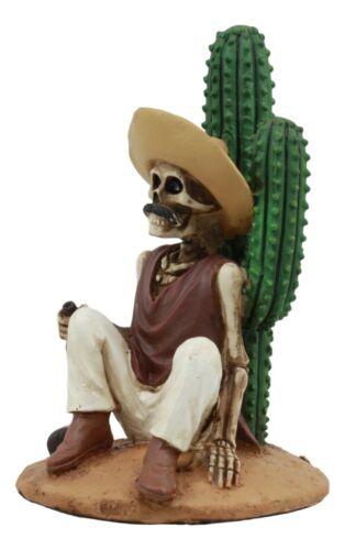 Day Of The Dead El Borracho Drunk Desert Bandit By Cactus Skeleton Statue