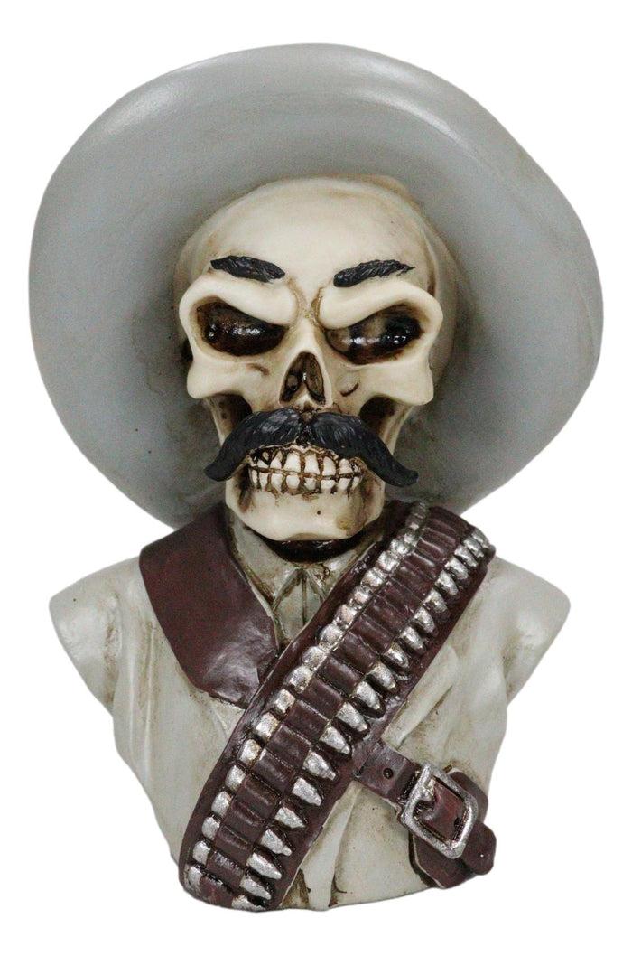 Day Of The Dead General Pancho Villa Skull Skeleton Bust Mini Figurine