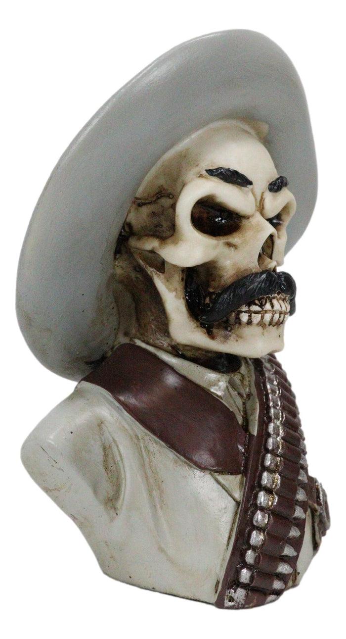 Day Of The Dead General Pancho Villa Skull Skeleton Bust Mini Figurine