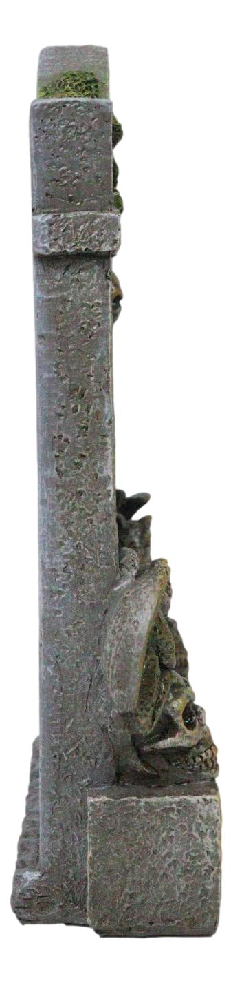 Day Of The Dead Gothic Skulls Night Bat And Gargoyles RIP Tombstone Figurine