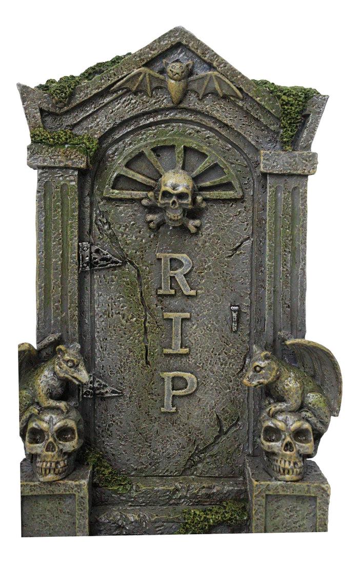 Day of The Dead Gothic Skulls Night Bat and Gargoyles RIP Tombstone Figurine Day of The Dead Gothic Skulls Night Bat and Gargoyles RIP Tombstone Figurine
