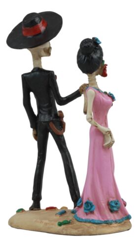 Day Of The Dead Latin Tango Skeleton Couple Dancing Statue 5.75"HDias De Muertos