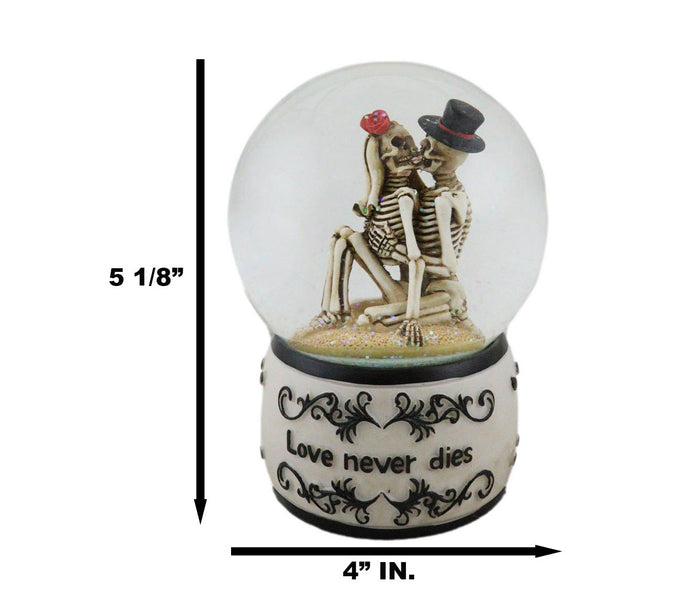 Day Of The Dead Love Never Dies French Kissing Skeletons At Beach Water Globe