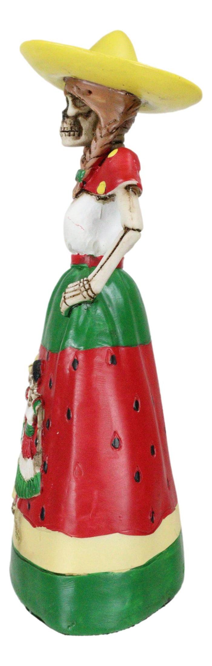 Day Of The Dead Sandia Senorita Watermelon Garment Lady Skeleton Dancer Figurine