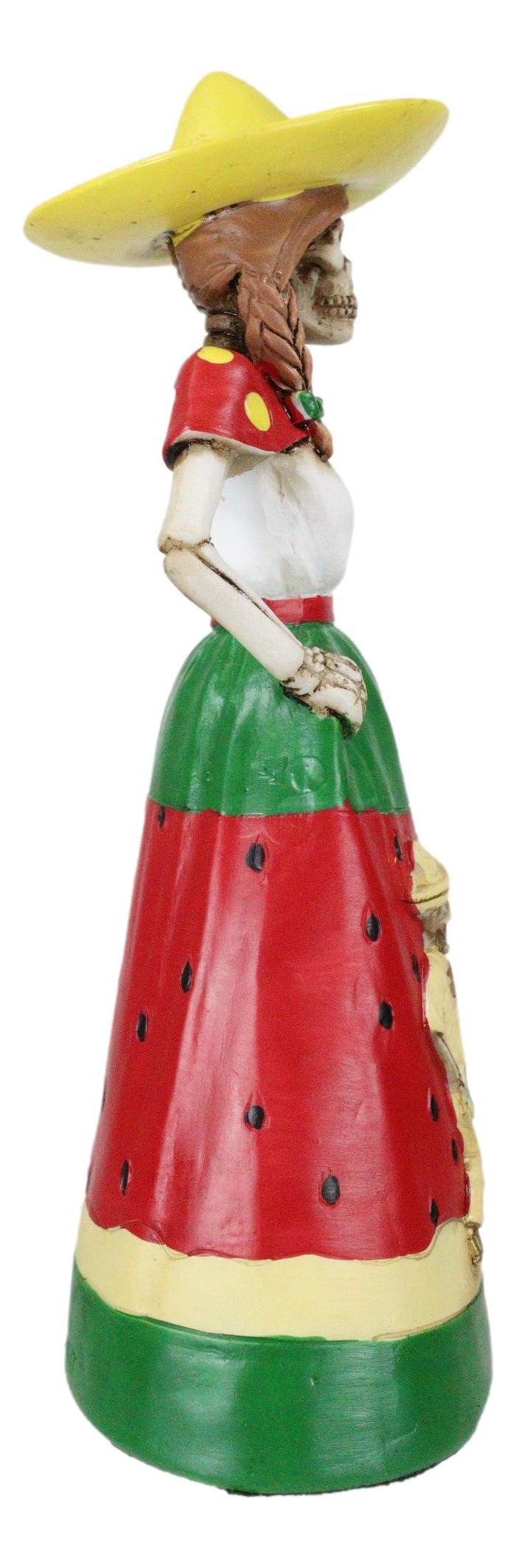 Day Of The Dead Sandia Senorita Watermelon Garment Lady Skeleton Dancer Figurine
