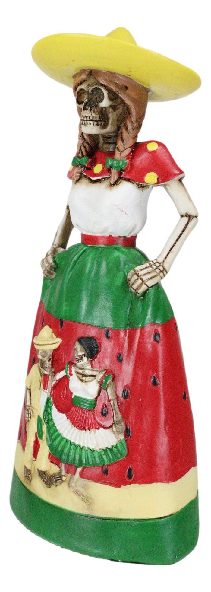 Day Of The Dead Sandia Senorita Watermelon Garment Lady Skeleton Dancer Figurine