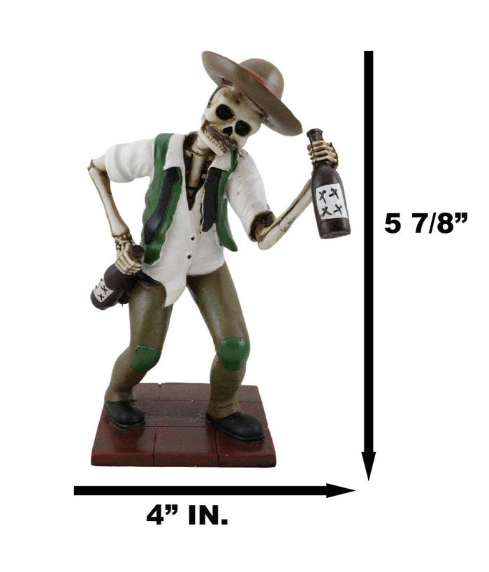 Day Of The Dead Skeleton El Borracho Drunkard Tavern King Figurine Statue