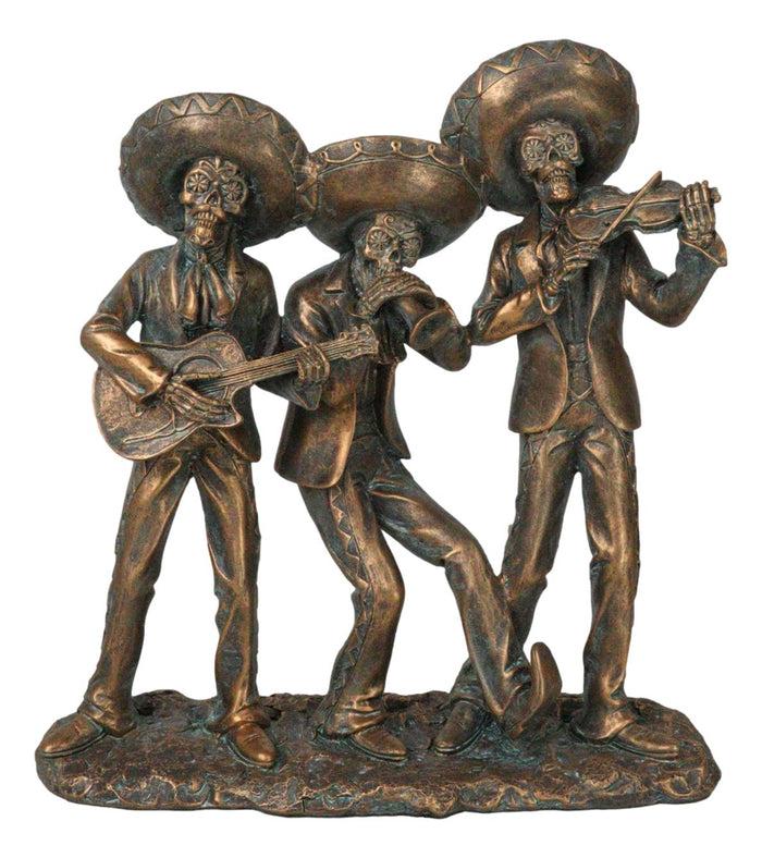 Day Of The Dead Skeleton Mariachi Trio Guitarron Trumpet And Violin Figurine