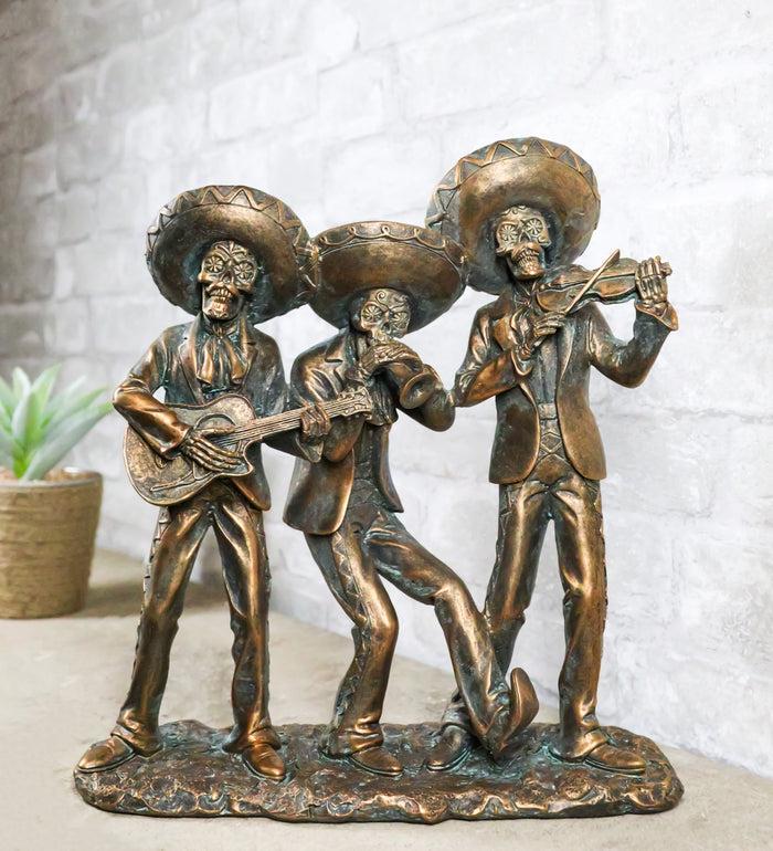 Day of The Dead Skeleton Mariachi Trio Guitarron Trumpet And Violin Figurine Day of The Dead Skeleton Mariachi Trio Guitarron Trumpet And Violin Figurine