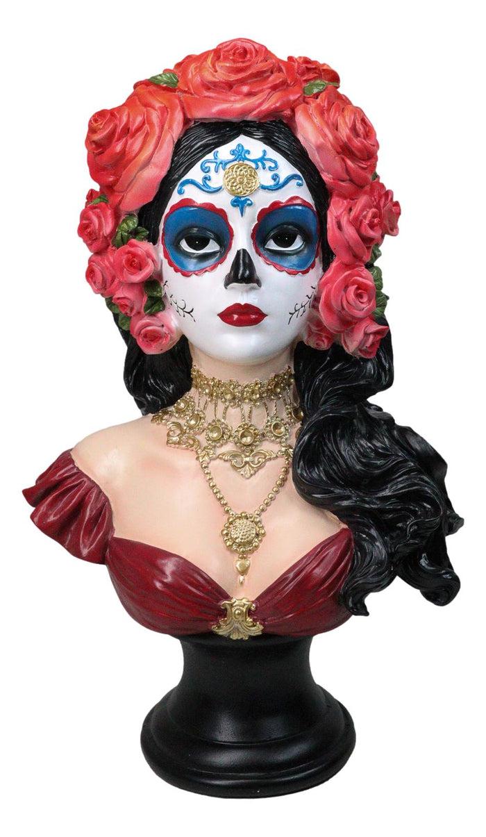 Day of The Dead Sugar Skull Lady Dancer Vivas Calacas Senorita Bust Figurine Day of The Dead Sugar Skull Lady Dancer Vivas Calacas Senorita Bust Figurine