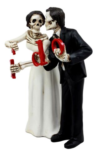 Day Of The Dead Wedding Skeleton Bride & Groom Cake Topper Figurine Love Eternal