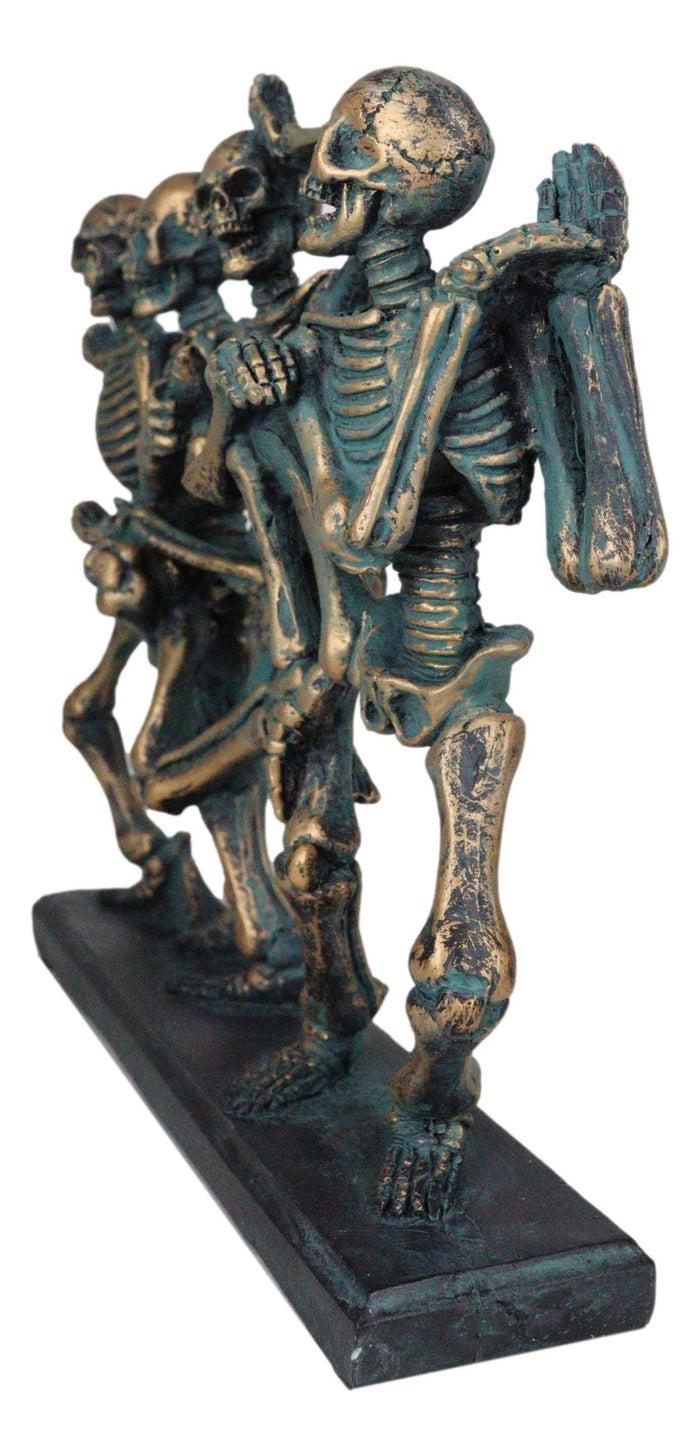 Day Of The Dead Whimsical Skeletons Party Dancing Side By Side Macabre Figurine