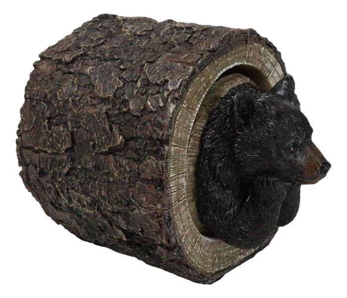 Daydreaming Black Bear In Tree Log Home Decorative Jewelry Trinket Box Figurine