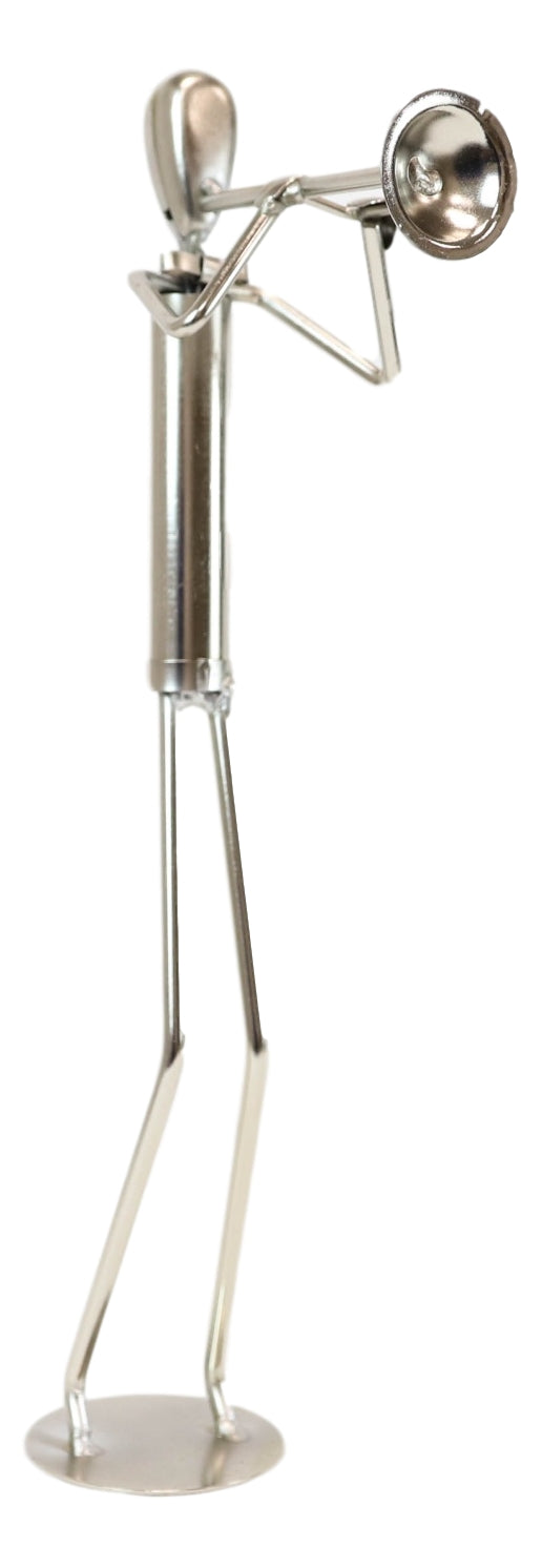 Decorative Hand Made Recycled Metal Trumpet Instrument Player Musician Statue