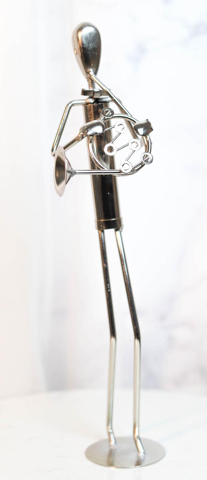 Decorative Hand Made Recycled Metal Tuba Instrument Player Musician Statue