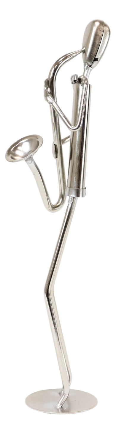 Decorative Hand Made Recycled Steel Metal Saxophone Instrument Player Musician Statue