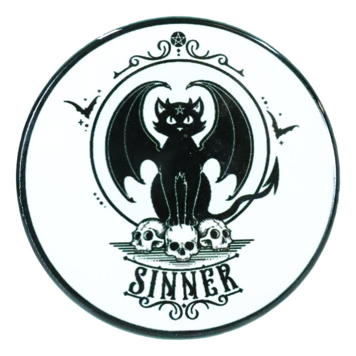 Devil Black Cat Skulls Sinner Ceramic Coaster Set Of 4 Tiles With Cork Backing