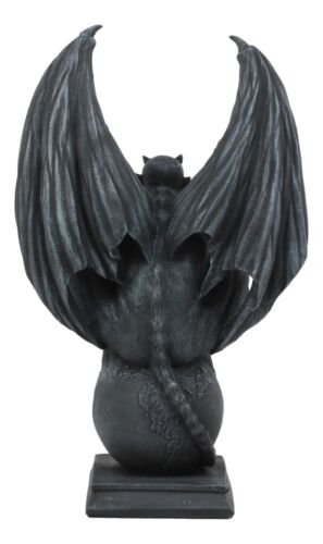Devil's Carnal Grip On The World Lucifer Satan Crouching On The Globe Statue
