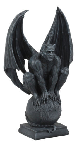 Devil's Carnal Grip On The World Lucifer Satan Crouching On The Globe Statue