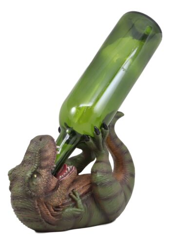 Dino Wino Prehistoric Dinosaur Thirsty T-Rex Wine Bottle Holder 9.25"Long Trex