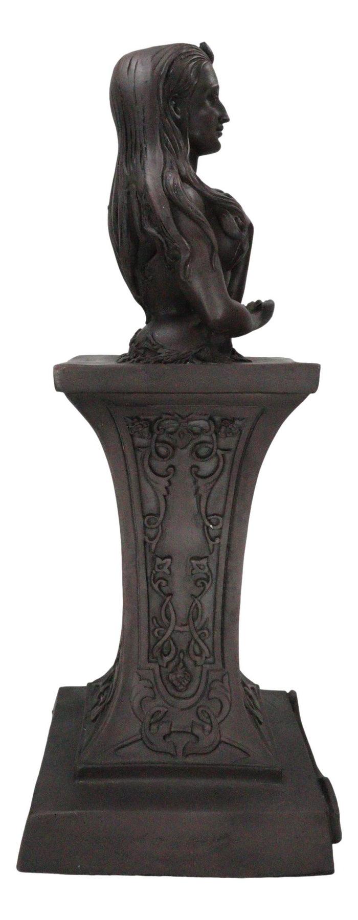 Divine Wiccan Feminine Crescent Crowned Celestial Moon Goddess Herm Sculpture