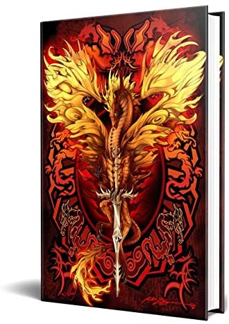 Dragon Fantasy Flame Blade Embossed Journal Diary Notebook With Strip 6" X 8"