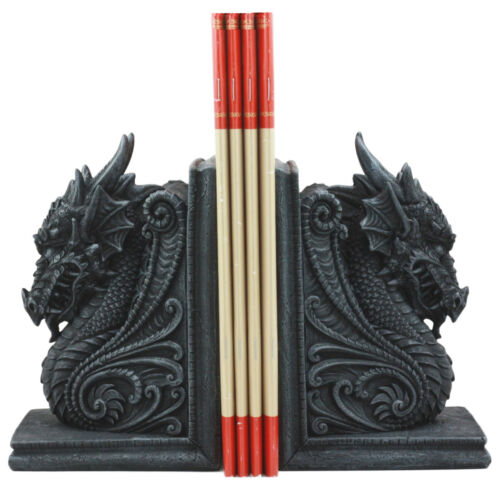 Dragonstone Gothic Guardian Of Bibliography Dragon Bookend Set Of Two Figurine