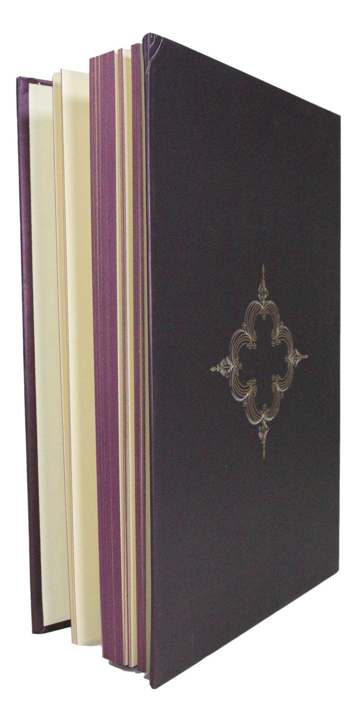 Dreams Memories Secrets Floral Scroll Art Embossed Blank Page Journal Book