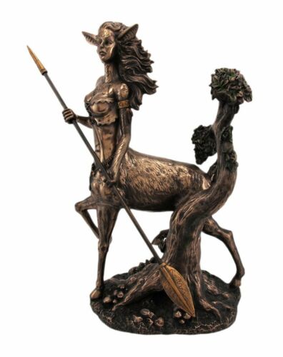 Dryad Grecian Goddess With Spear Figurine Artemis Friend Statue Greek Mythology