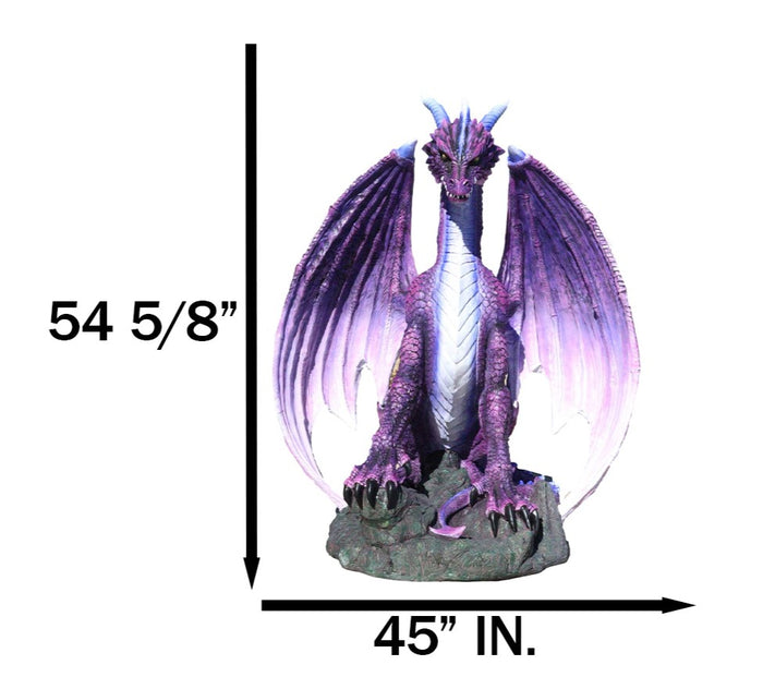 Dungeons And Dragons Giant North Star Purple Dragon At Rest Statue 4 .5Feet Tall