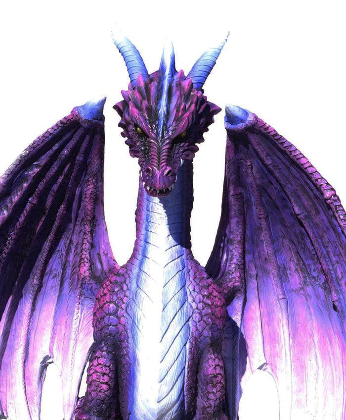 Dungeons And Dragons Giant North Star Purple Dragon At Rest Statue 4 .5Feet Tall