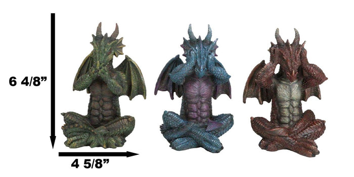 Dungeons And Dragons See Hear Speak No Evil Wise Dragons Set Of 3 Figurines
