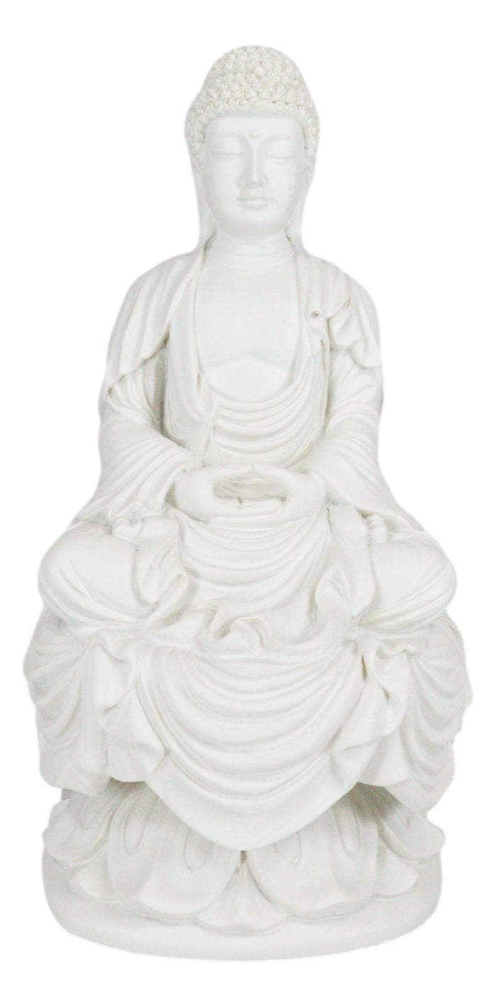 Eastern Enlightenment Meditating Buddha Amitabha Statue 7.25"H Home Altar Zen