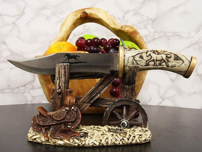 Ebros 10 1/2" Decorative Horse Handle / Blade Knife With Western Display Stand