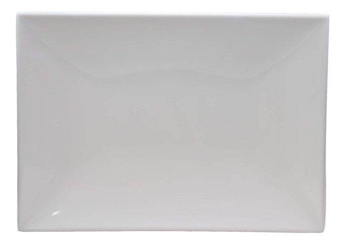 Ebros 11.5"W White Large Rectangular Modern Serving Plate Or Dish SET OF 6