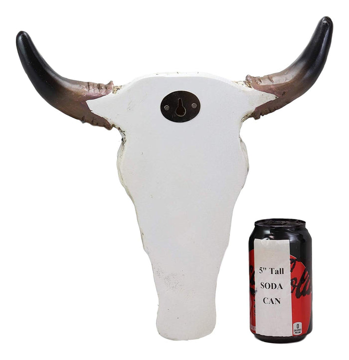 Ebros 13" High Steer Bison Buffalo Bull Cow Skull Head With Horns Wall Mount Decor With Tooled Southwestern Cross Pattern