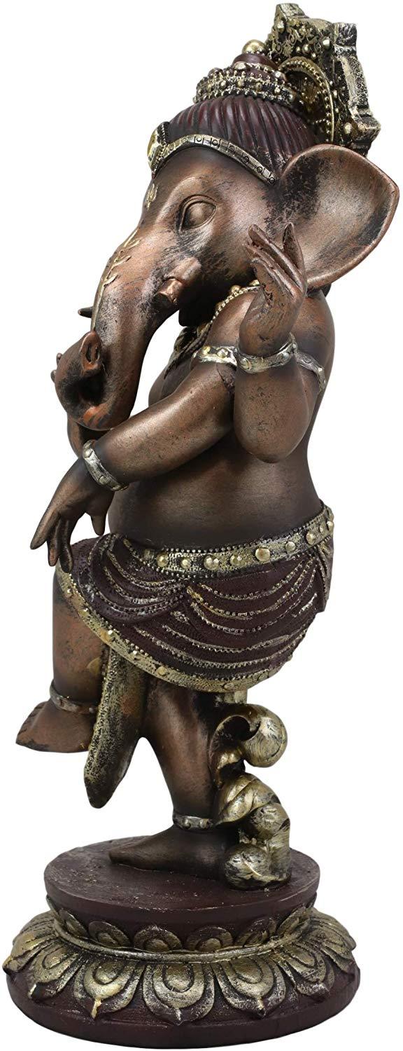 Ebros 13" Tall Hindu Dancing Ganesha Chaturthi In One Legged Yoga Pose Statue