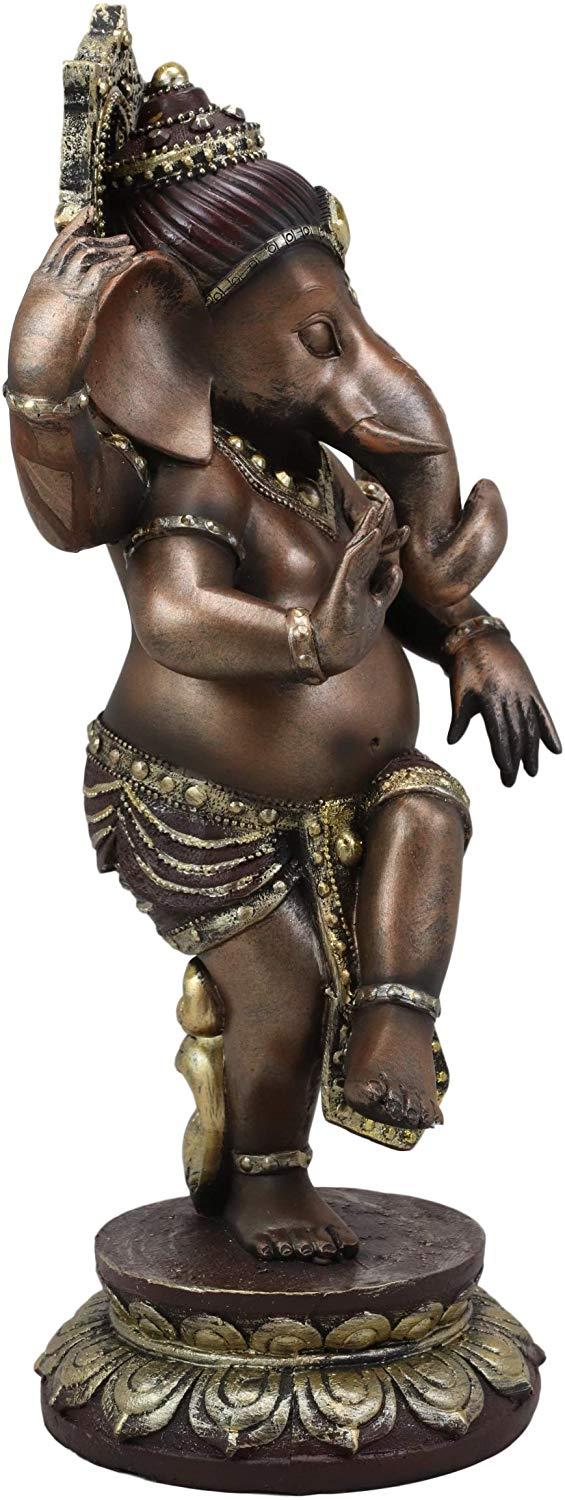 Ebros 13" Tall Hindu Dancing Ganesha Chaturthi In One Legged Yoga Pose Statue