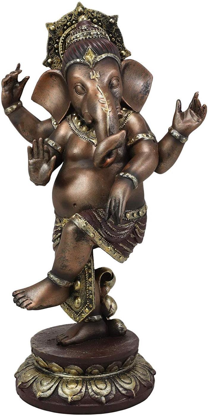 Ebros 13" Tall Hindu Dancing Ganesha Chaturthi In One Legged Yoga Pose Statue
